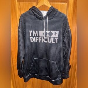 IM DIFFICULT Quilted Hoodie - size large